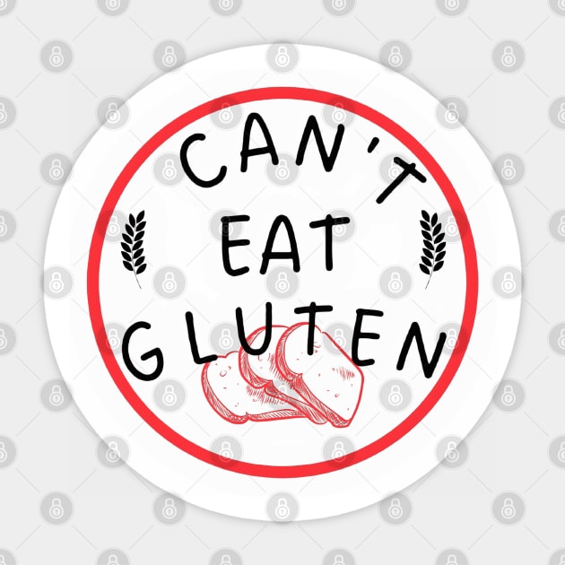 I Can't Eat Gluten Sticker by 777Design-NW
